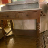 Bathroom cabinet in oak and antique marble