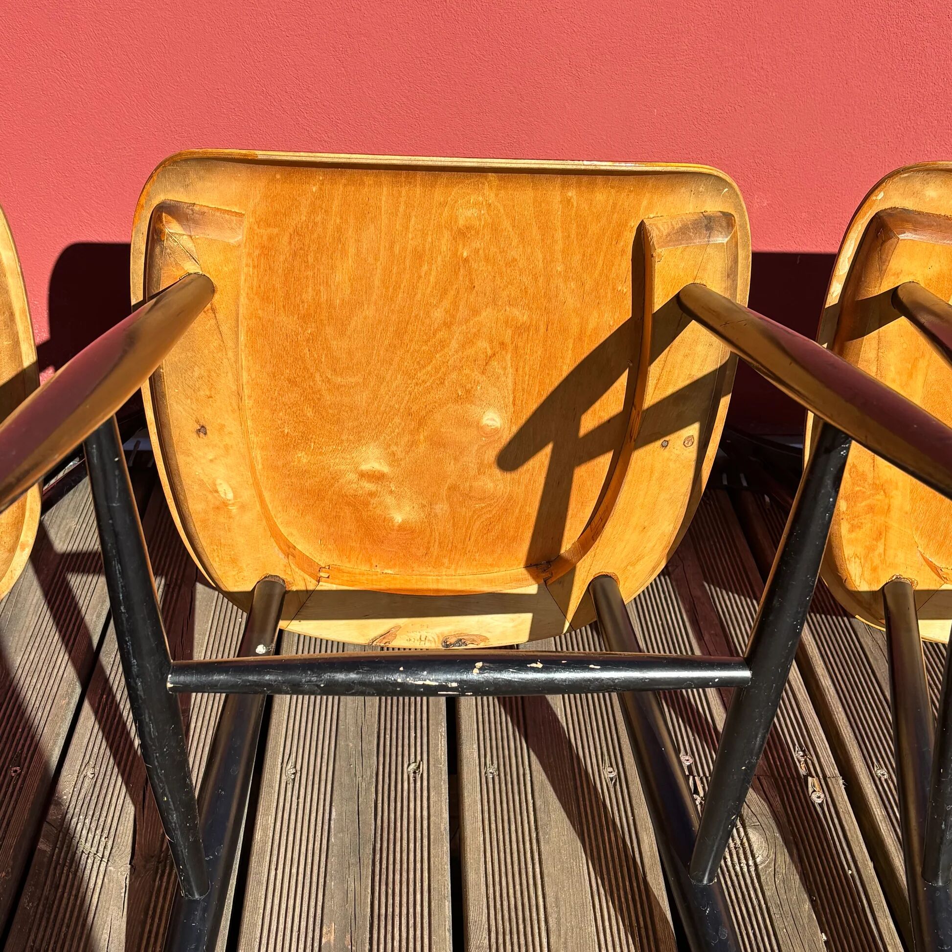 Set of 4 chairs by Sven-Erik Fryklund for Hagafors, Sweden, 1960s.