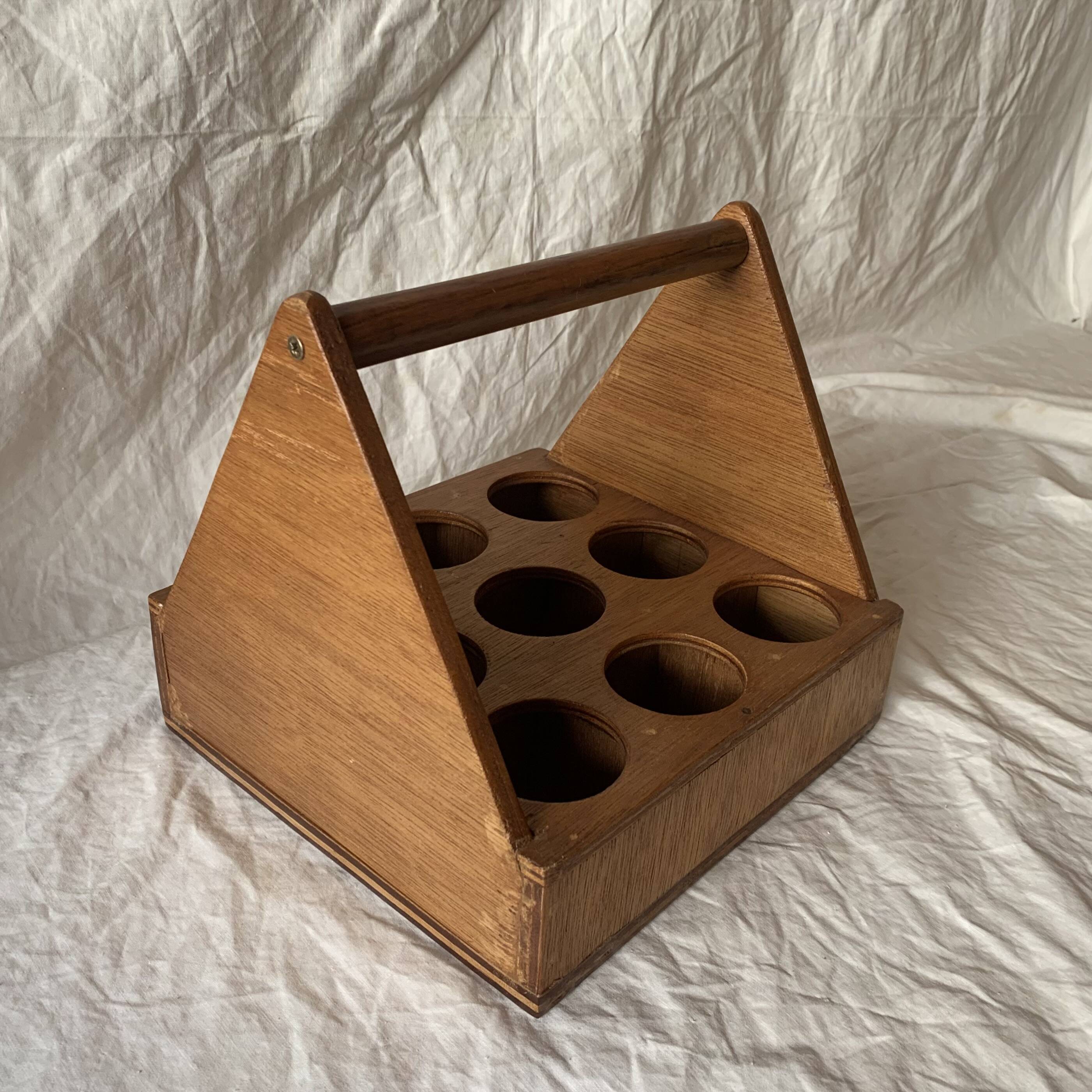 Vintage wooden glass holder