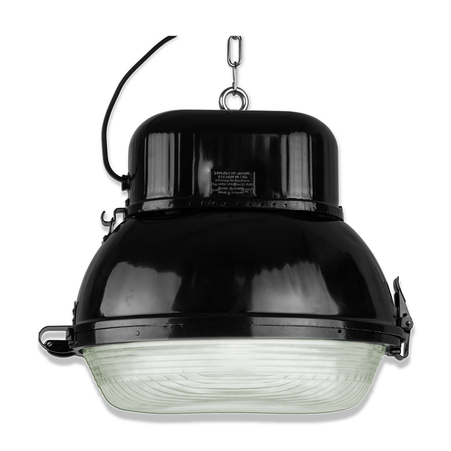 Industrial hanging lamp in black from Mesko, 1960