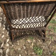 Chaise longue en bambou et rotin avec son matelas