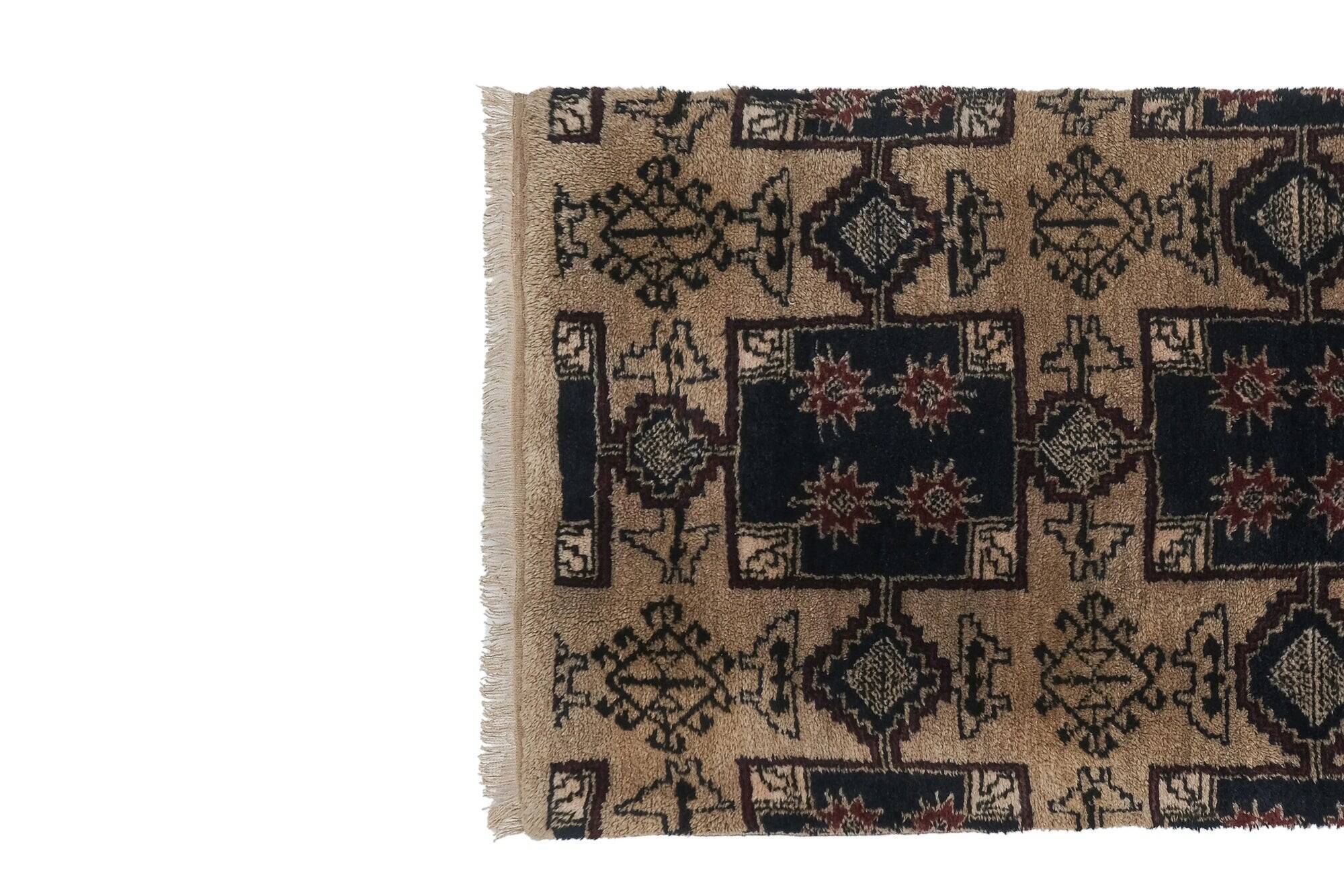 Vintage handmade Turkish rug 90x193 cm