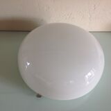 Ceiling light in opaline white vintage 70s half moon