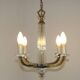 French Mid-Century / 1960s 4 Light Chandelier In The Style of Jacques Adnet