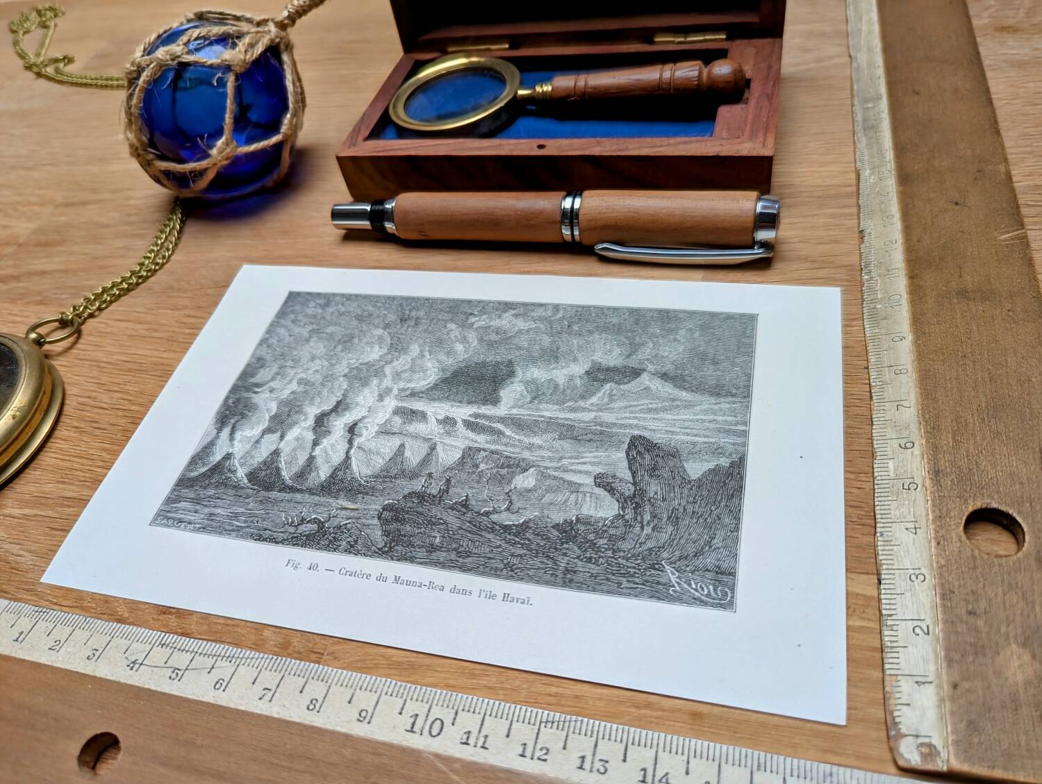Printed in 1868, Mauna Loa, Hawaii.