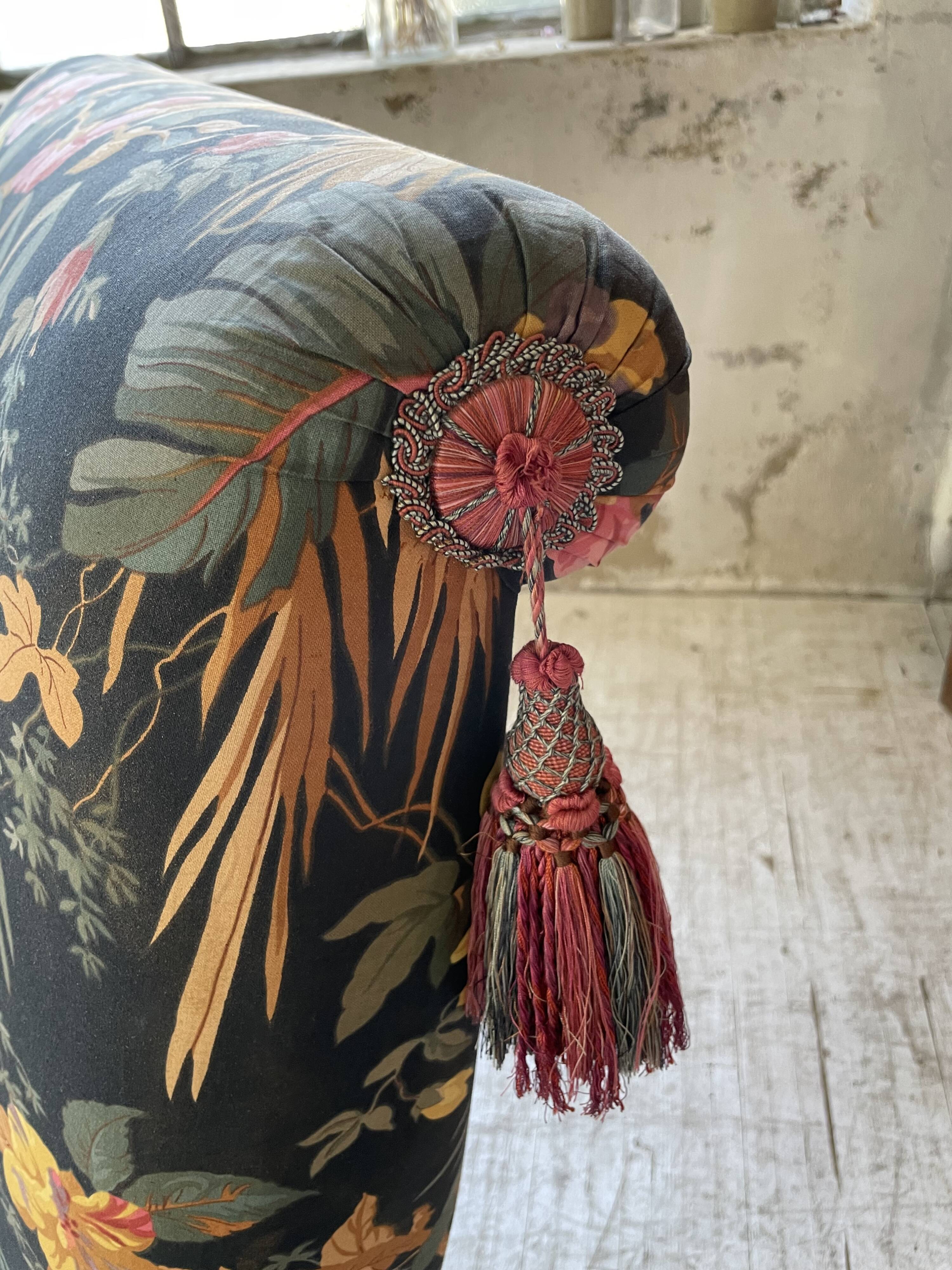 Jean Roche flowered armchair with armrests