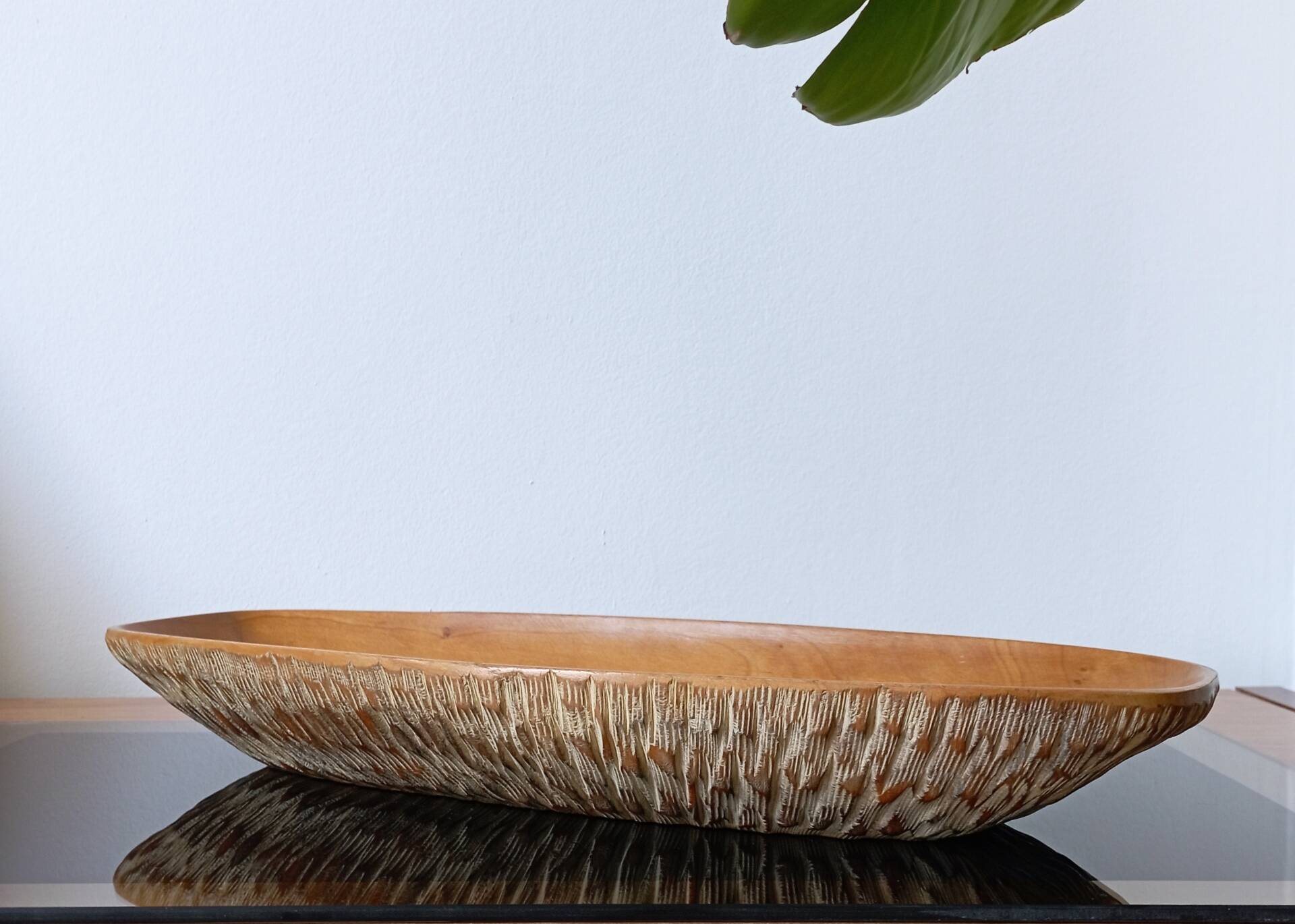 Vintage wooden plate by Aldo Tura for Macabo Italy