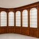 Monumental pair of apothecary bookshelves in oak, mid-19th century.