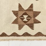 3x12 Kilim Beige & Brown Pattern Kilim Runner,Faded Turkish Runner,95x373Cm