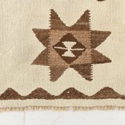 Tapis de couloir Kilim beige et marron 3x12, tapis turc délavé, 95x373 cm