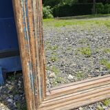 Rectangular polychrome teak mirror