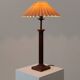 Vintage Mid Century table lamp column decor plissee shade