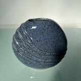 Vase lentille en grès bleu