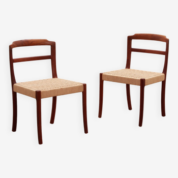 Chaises de salle à manger design danois Ole Wanscher 1960 Teck