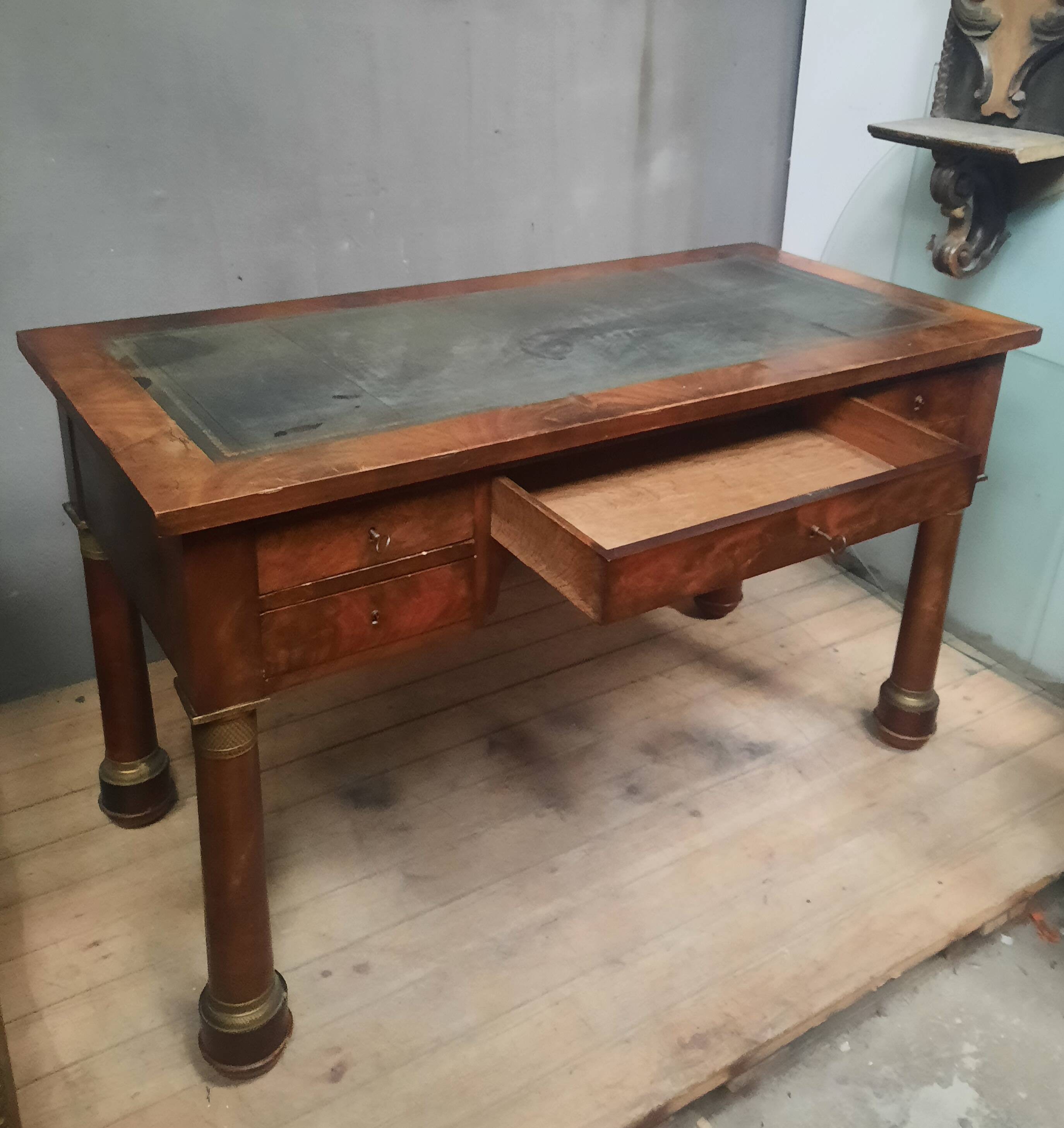 Mahogany desk from the Empire period.