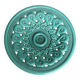 Large vintage turquoise ceramic bowl – Openwork braided pattern