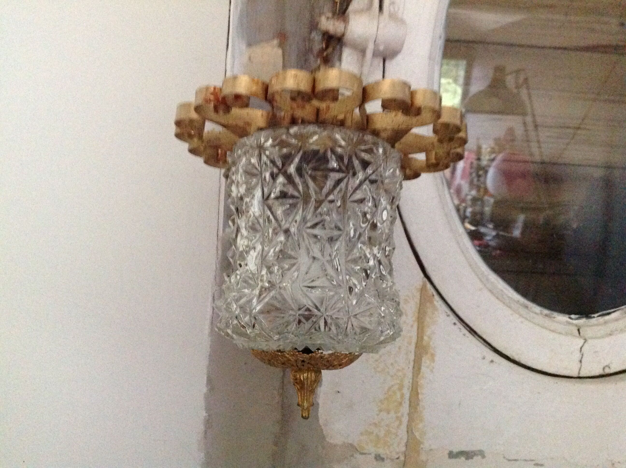 Glass and brass hanging