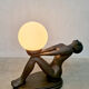 Art deco bronze sculpture lamp lady woman Max Le Verrier