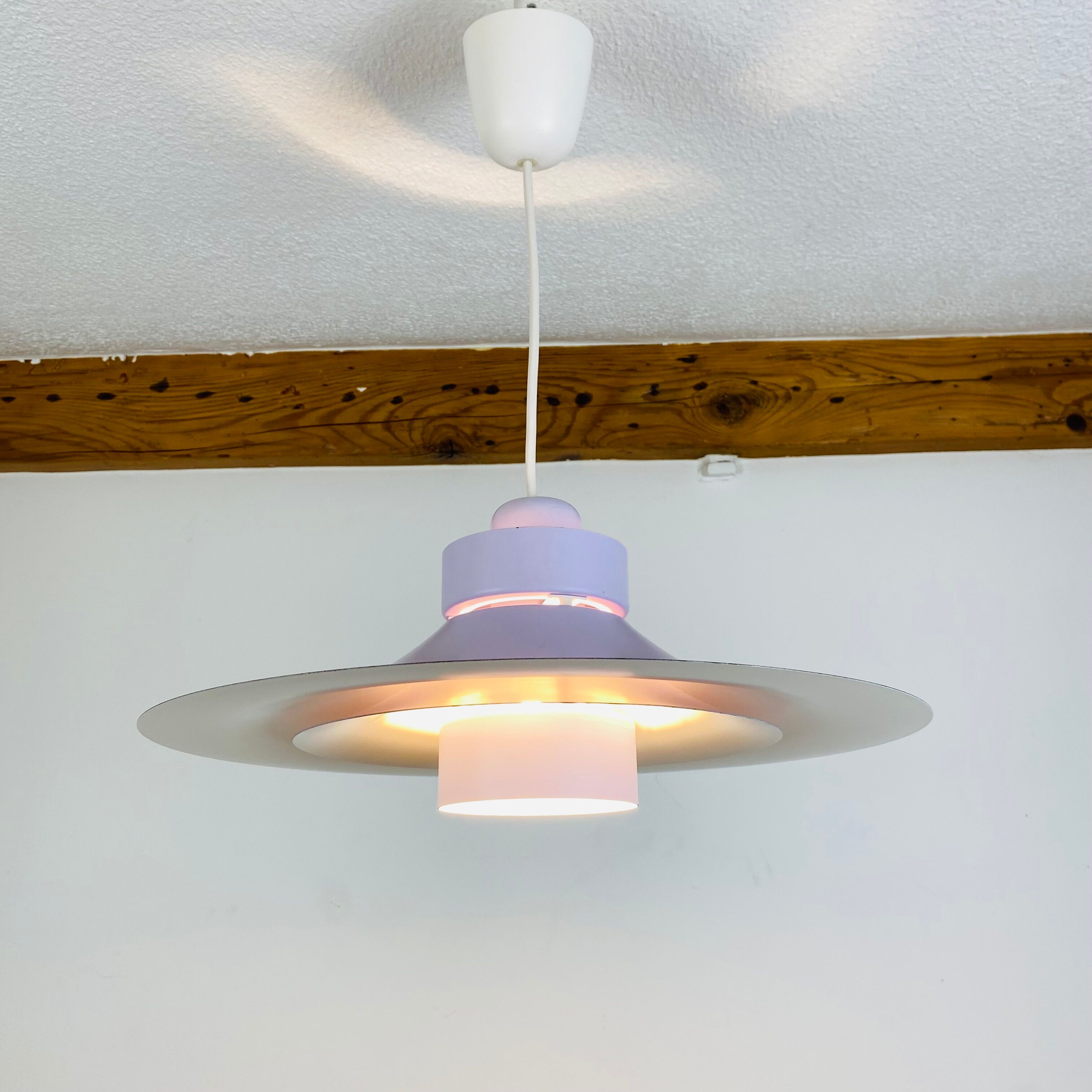 Scandinavian pendant lamp Horn 755 60s space age purple