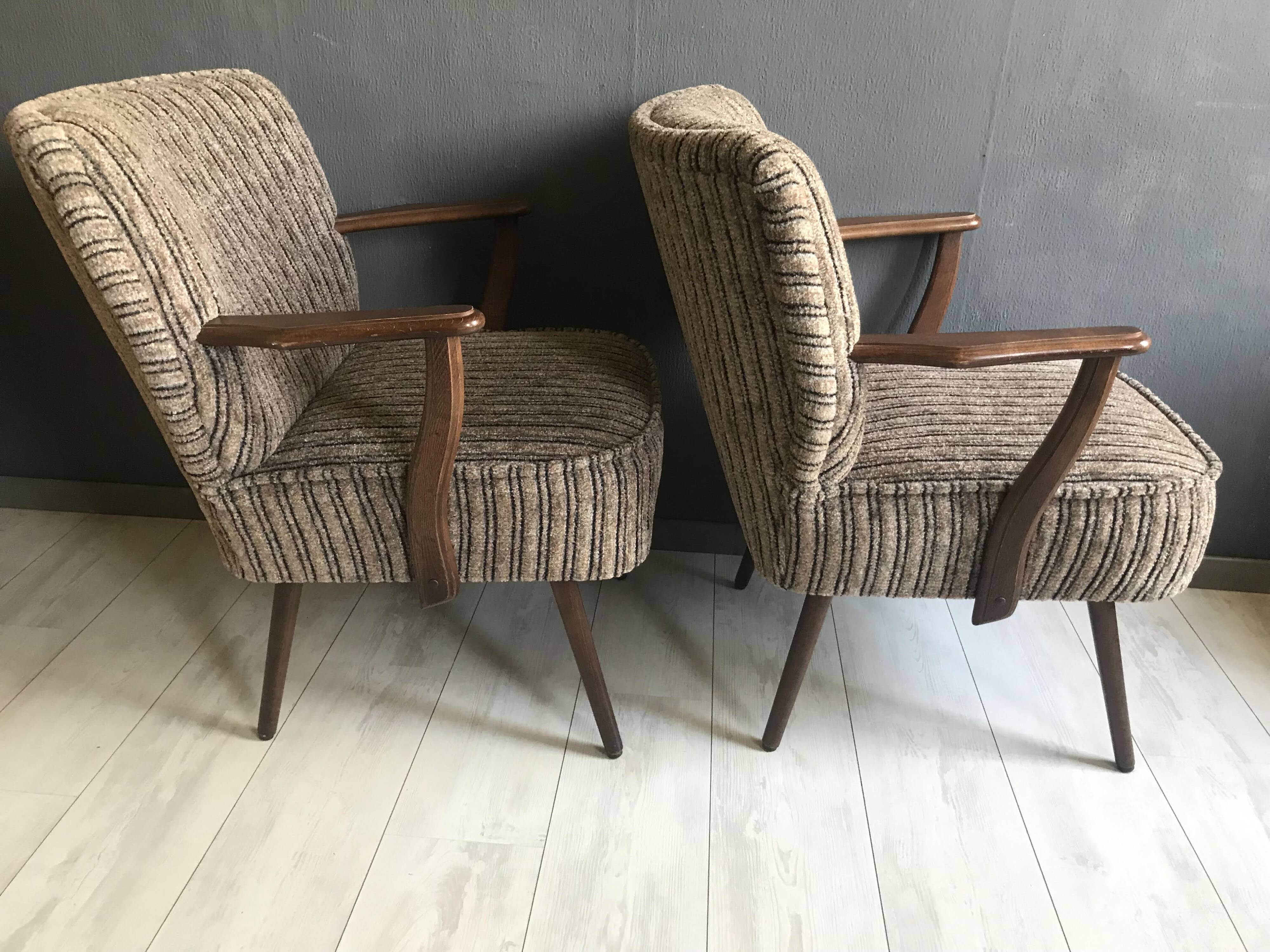 Set of 2 Vintage Cocktail Club Chairs, 1950s