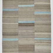 Tapis kilim vintage fait main beige et bleu, style scandinave naturel