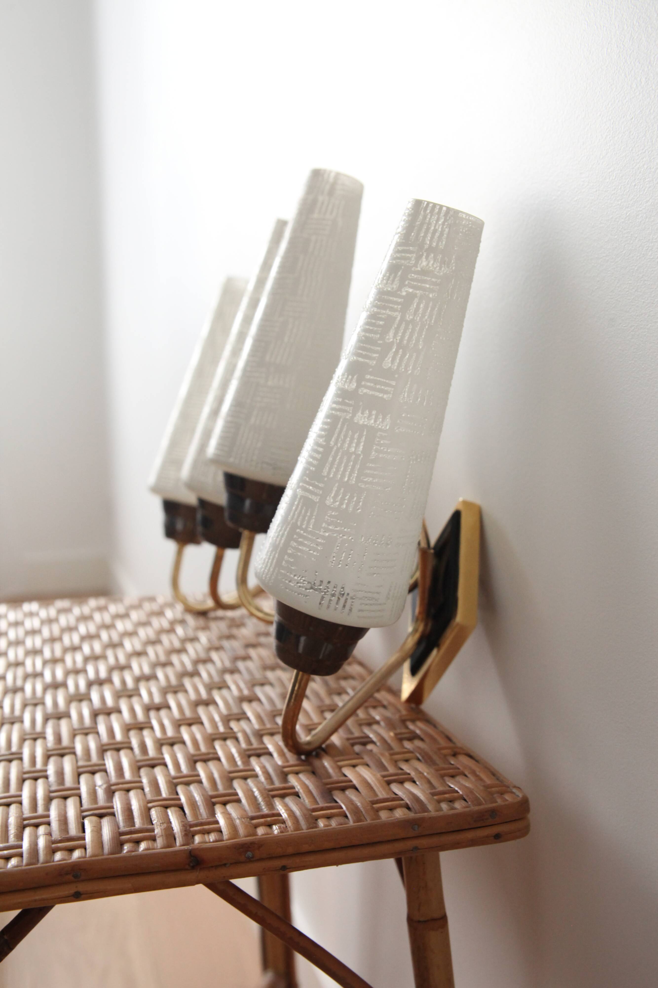 Brass and polished glass, set of 2