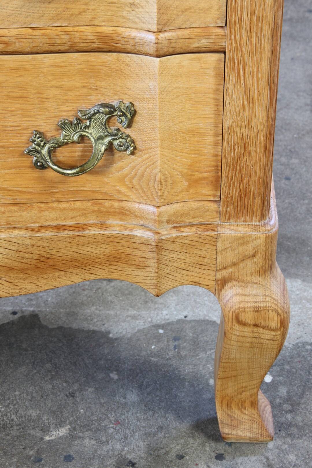 Vintage Mid-Century Danish Oak Baroque/Rococo style Commode