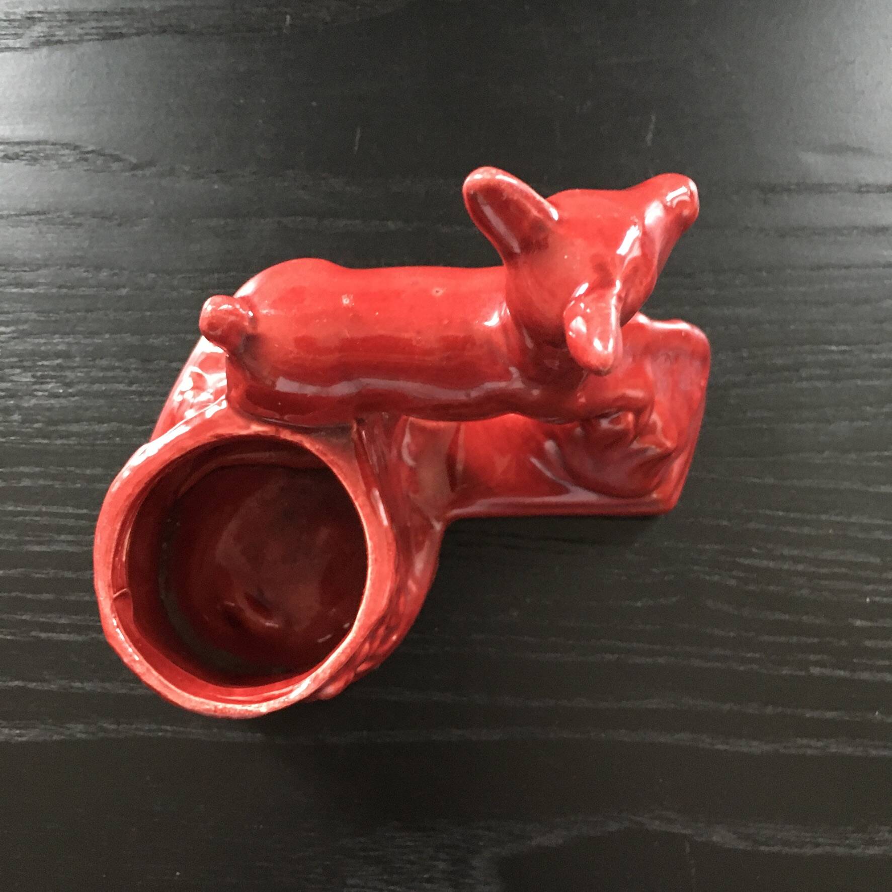 Red doe candle holder