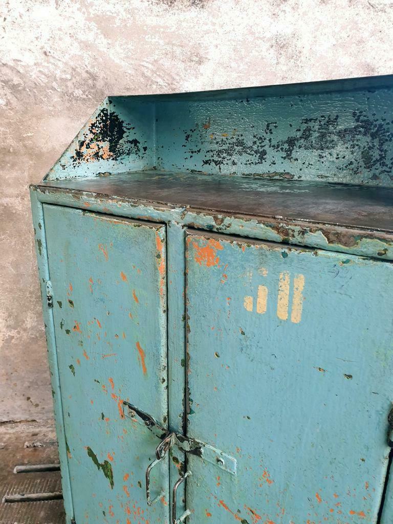 Old cabinet iron sideboard blue