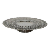 Silver metal pedestal dish