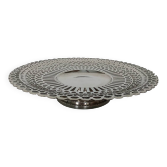 Silver metal pedestal dish