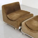Set of 4 "Orbis" velvet armchairs by Luigi Colani for Colani