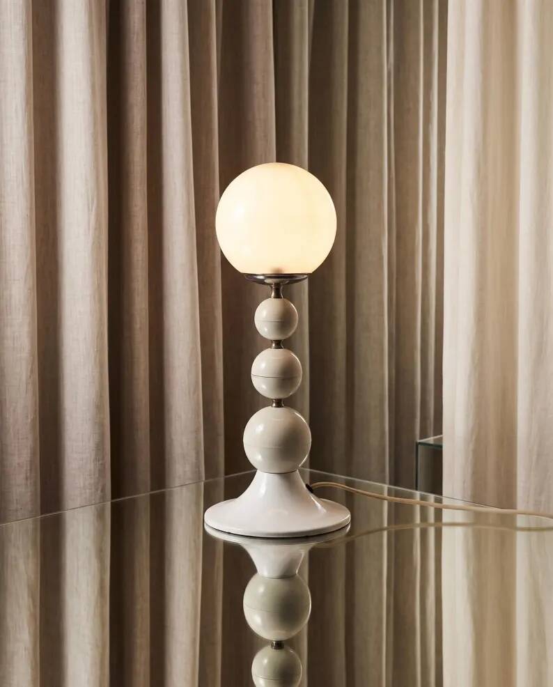 Space Age Table Lamp Goffredo Reggiani Italy 1970 | Vintage Italian Design Light Metal Chrome Living Room Lighting