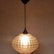 Lampe suspension vintage en verre marron transparent ondulé