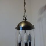 Metal and glass pendant light
