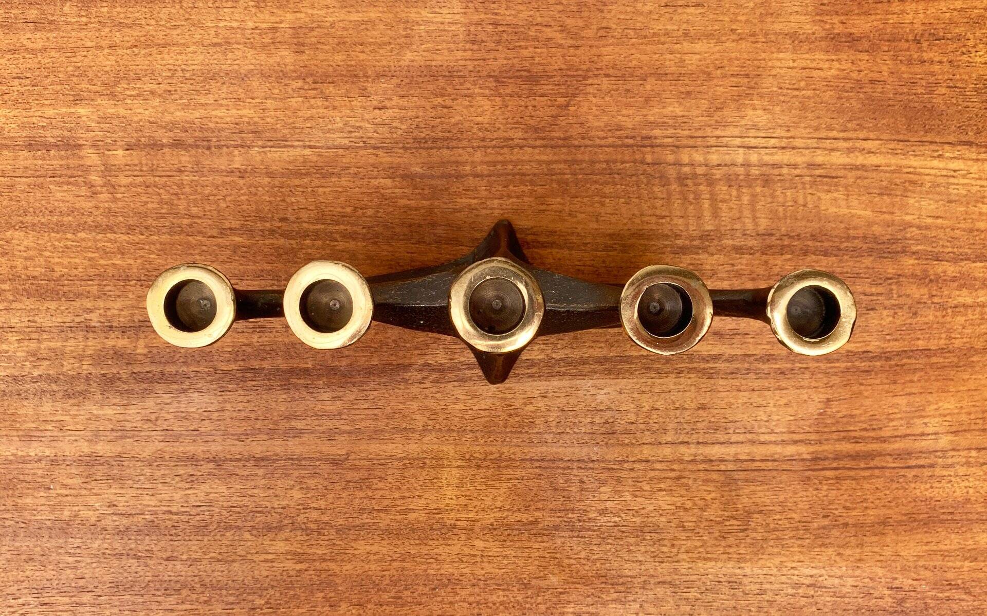 Vintage German brutalist metal candlestick by Dalbeck.