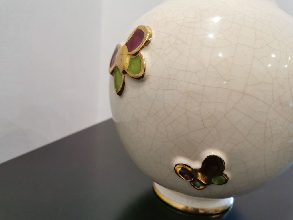 Longwy "papillons" ball vase