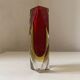 Murano Sommerso faceted glass vase by Flavio Poli Italy 1970