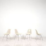 Set of 4 fiberglass Eames Chairs with H-Base for Fehlbaum by Herman Miller