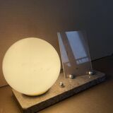 Art Deco marble photo holder lamp