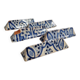 Set of 5 old enameled ceramic knife holders, Moroccan craftsmanship, 9.5 cm