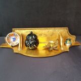Golden wooden shelf