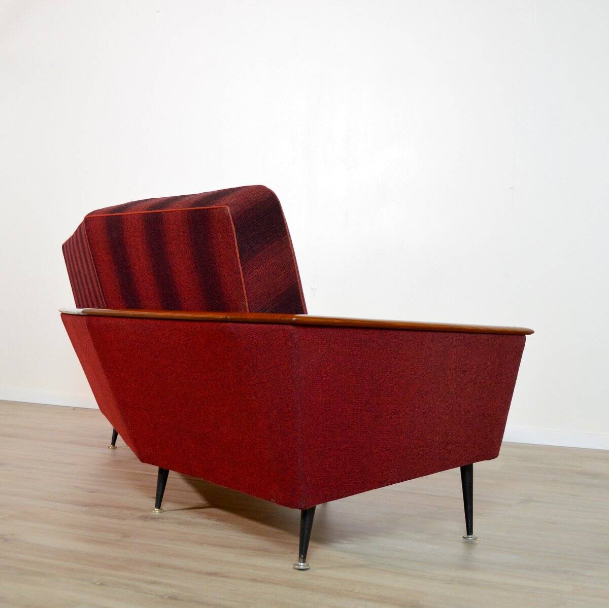 Rare Vintage Curved Teak Sofa 1950s / Deutschland Series Decor