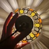 Globe suspension with stained glass effect, superb play of light