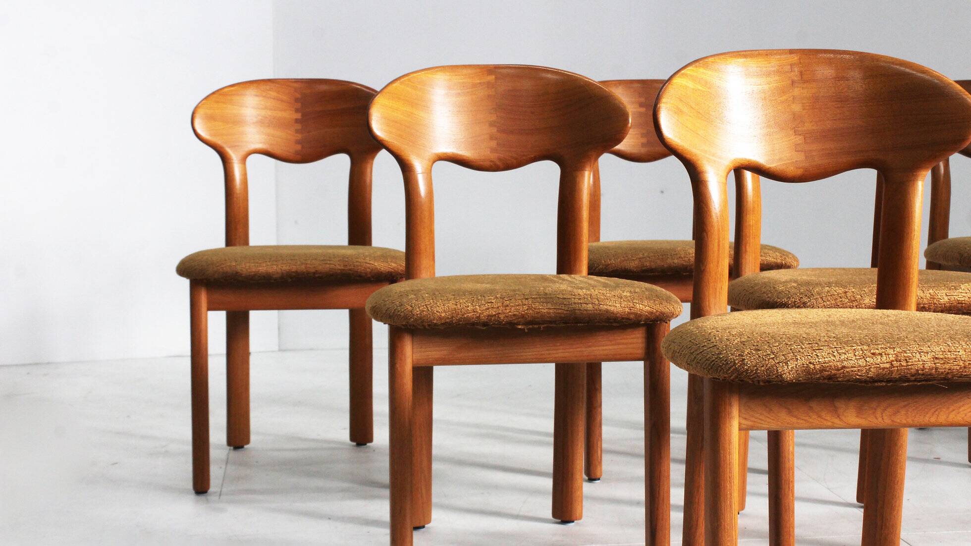 Vintage Danish solid teak dining room chairs Juul Kristensen set of 6