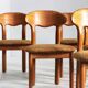 Vintage Danish solid teak dining room chairs Juul Kristensen set of 6