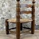 Wood & straw fireplace chair mountain chalet country cottage no dudouyt 60's