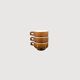 Trio of brown stoneware cups