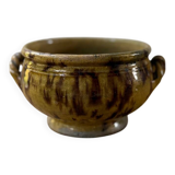 Cache pot en céramique vintage oreilles tressées