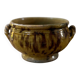 Vintage ceramic flowerpot with braided ears